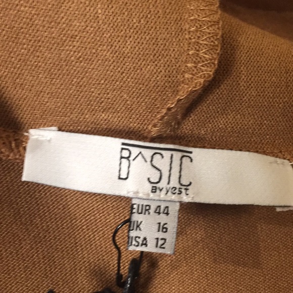 Basic By Yest Yessica Short Cardigan Sweater New Brown 80472B Size 12 - Picture 9 of 14